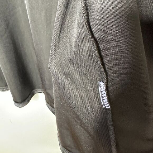 Jet Black Velvet Velour Waterfall Open Front Cardigan Long Sleeve with Ties M - Picture 6 of 10